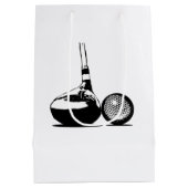 Golf Ball und Club Mittlere Geschenktüte (Rückseite)