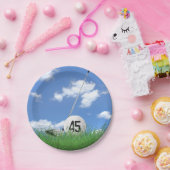 Golf Ball und Club zum 45. Geburtstag Pappteller (Party)