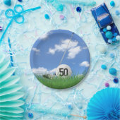 Golf Ball und Club zum 50. Geburtstag Pappteller (Party)