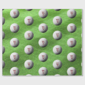 Golf Ball und Fairway Personalisiert Wrapping Pape Geschenkpapier (Flach)