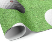Golf Ball und Fairway Personalisiert Wrapping Pape Geschenkpapier (Rolleneckpunkt)