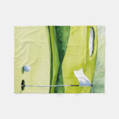 Golf Ball und Flag auf Grün Fleecedecke (Vorderseite (Horizontal))