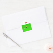 Golf Ball und Golf Flag Runder Aufkleber (Umschlag)