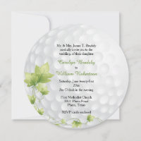 Golf Ball und Reben Einladung Hochzeit