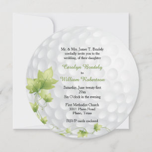 Golf Ball und Reben Einladung Hochzeit