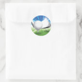 Golf-Ball und T-Shirt-Sticker Runder Aufkleber (Tasche)