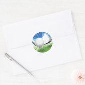 Golf-Ball und T-Shirt-Sticker Runder Aufkleber (Umschlag)