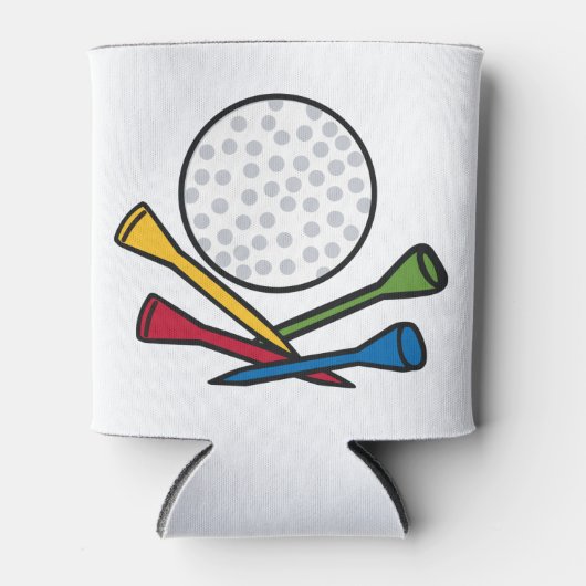 Golf Ball und T-Shirts Dosenkühler (Vorderseite)