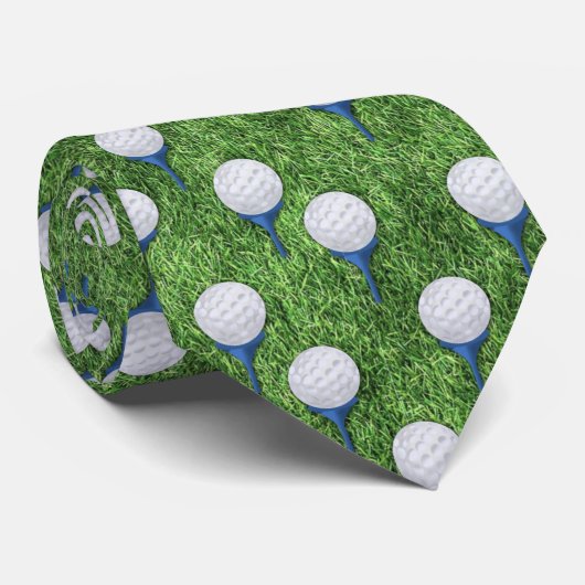 Golf Ball und T-Shirts Muster mit Gras Krawatte (Gerollt)
