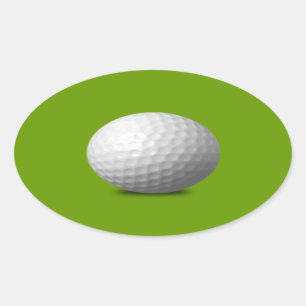 GOLF BALL VECTOR ICON GRAFIKEN Grüntöne WEISSE SPO Ovaler Aufkleber
