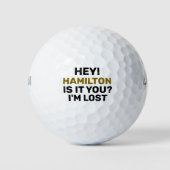 Golf Ball verloren mit Namen Funny Typografy (Vorderseite)