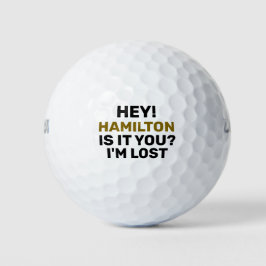 Golf Ball verloren mit Namen Funny Typografy