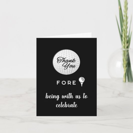 Golf Ball Vielen Dank! Schwarz-weiße Benutzerdefin Dankeskarte (Vorderseite)