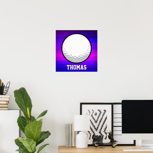 Golf Ball; Violet Blue und Magenta Poster (Heimbüro)