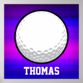 Golf Ball; Violet Blue und Magenta Poster (Vorne)