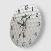 Golf Ball Wall Uhr mit Zahlen und Golfer (Winkel)