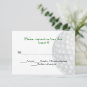 Golf Ball Wedding RSVP Card Karte (Stehend Vorderseite)