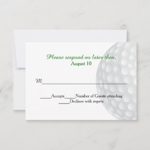 Golf Ball Wedding RSVP Card Karte
