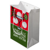 Golf Ball Weihnachten für Golfer Mittlere Geschenktüte (Vorderseite Schrägansicht)