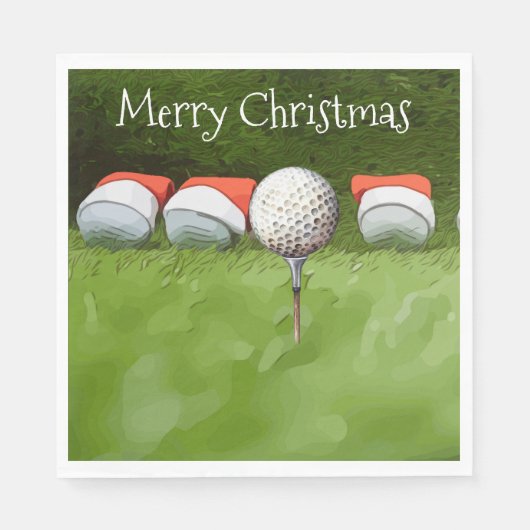 Golf Ball Weihnachten mit vielen Ball Golfer Serviette (Vorderseite)