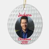 Golf Ball Weihnachten Spaß Keramik Ornament (Links)