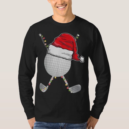 Golf Ball Weihnachten Weihnachtsmannmütze Funny Xm T-Shirt (Vorderseite)
