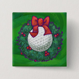 Golf Ball Weihnachtsfeier auf Green Button