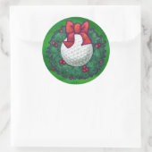 Golf Ball Weihnachtsfeier auf Green Runder Aufkleber (Tasche)