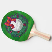 Golf Ball Weihnachtsfeier auf Green Tischtennis Schläger (Seitenansicht)