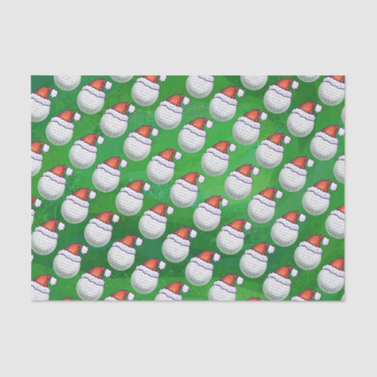 Golf Ball Weihnachtshäuser auf Green Seidenpapier (Vorderseite)