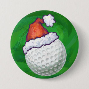 Golf Ball Weihnachtshäuser Button