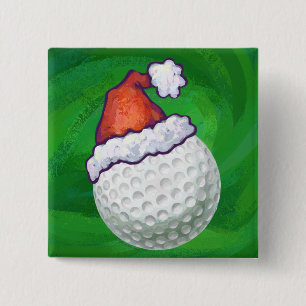 Golf Ball Weihnachtshäuser Button