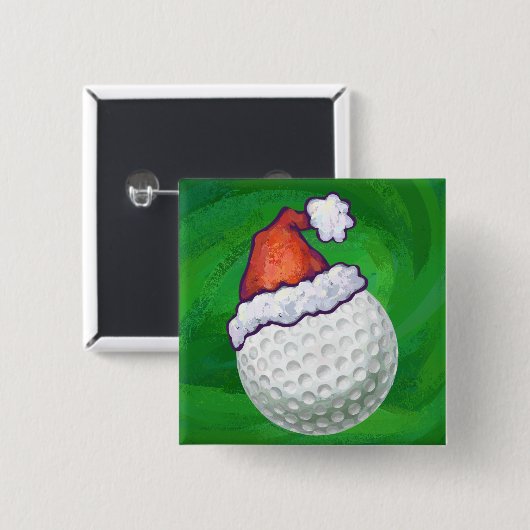 Golf Ball Weihnachtsmänner Button (Vorne & Hinten)