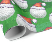 Golf Ball Weihnachtsmänner Geschenkpapier (Rolleneckpunkt)