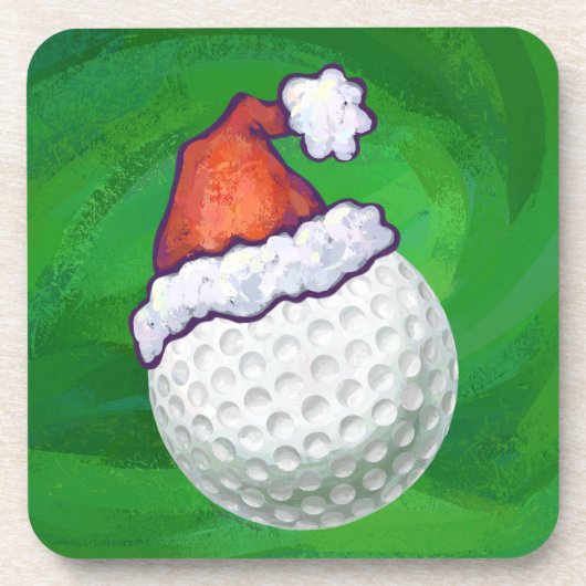 Golf Ball Weihnachtsmänner Getränkeuntersetzer (Vorderseite)