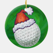 Golf Ball Weihnachtsmänner Keramik Ornament (Hinten)