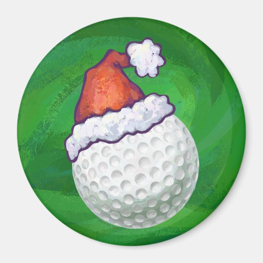 Golf Ball Weihnachtsmänner Magnet (Vorne)
