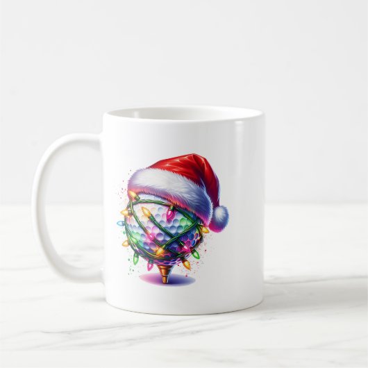 Golf Ball Weihnachtsmannmütze Männer Frauen Weihna Kaffeetasse (Links)