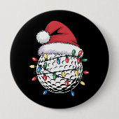 Golf Ball Weihnachtsmannmütze Weihnachten Golf Wei Button (Vorderseite)