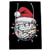 Golf Ball Weihnachtsmannmütze Weihnachten Golf Wei Mittlere Geschenktüte (Vorderseite)