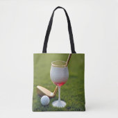 Golf Ball Weinglas mit Goldrausch Tasche (Vorderseite)