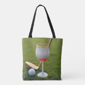 Golf Ball Weinglas mit Goldrausch Tasche (Rückseite)