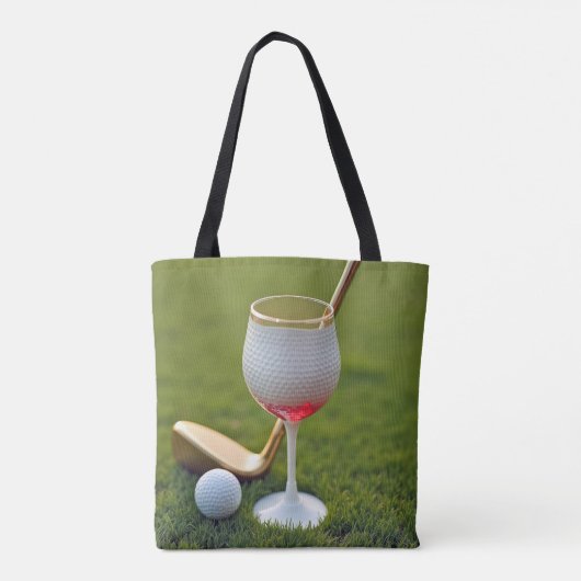 Golf Ball Weinglas mit Goldrausch Tasche (Rückseite)