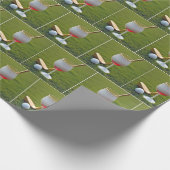Golf Ball Weinglas mit Putter Geschenkpapier (Ecke)