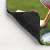Golf Ball Weinglas mit Putter Mousepad (Ecke)