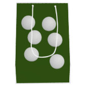 Golf Ball Wine Mistletoe für Golfer Weihnachten Mittlere Geschenktüte (Rückseite)