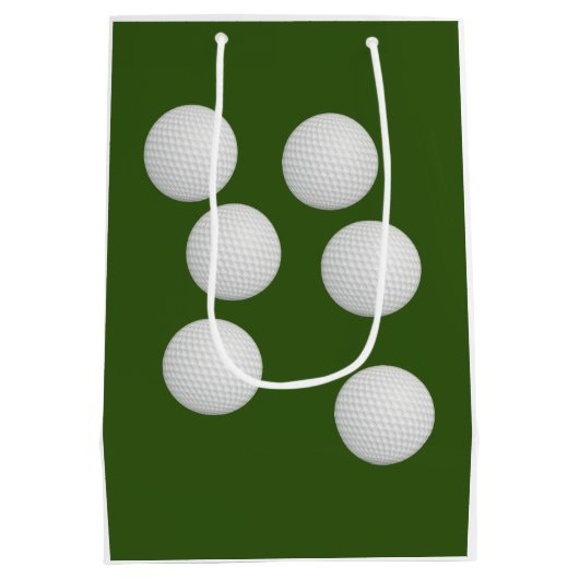 Golf Ball Wine Mistletoe für Golfer Weihnachten Mittlere Geschenktüte (Rückseite)