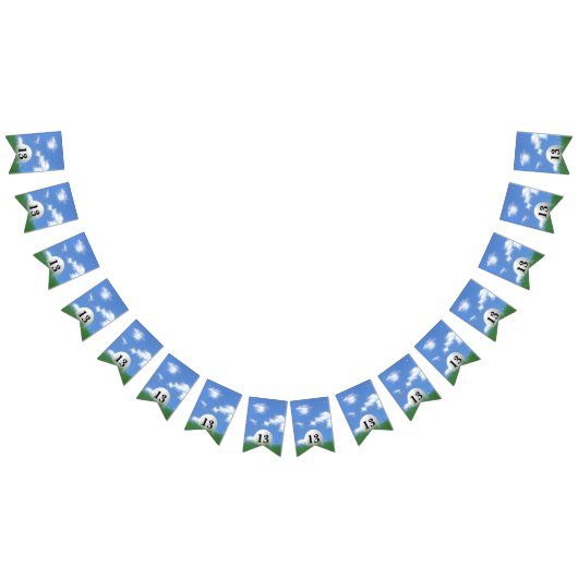 Golf Ball zum 13. Geburtstag Jubiläumsflaggen Wimpelkette (Alle)