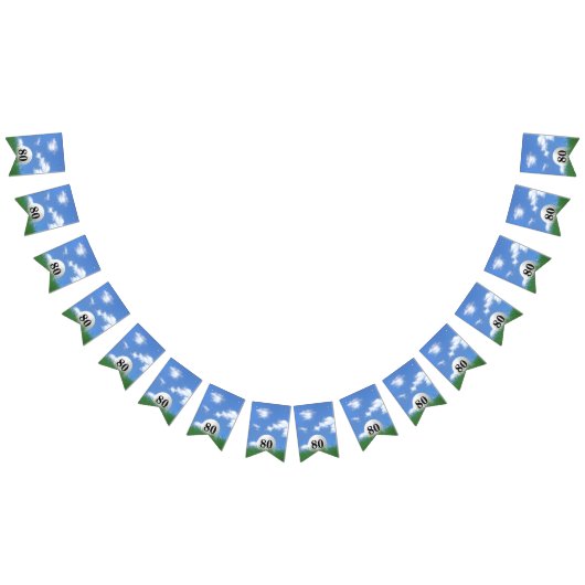 Golf Ball zum 80. Geburtstag Jubiläumsflaggen Wimpelkette (Alle)