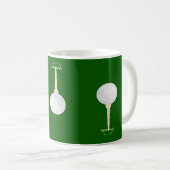 Golf Bälle Muster auf Grün Kaffeetasse (VorderseiteRechts)